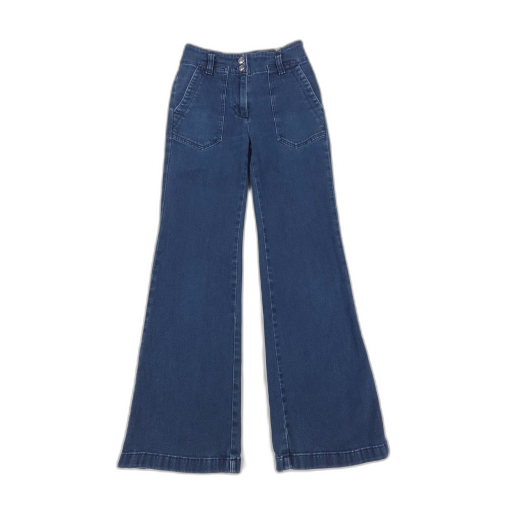 ANTHROPOLOGIE Maeve Naomi High-Rise Wide-Leg Flare Jeans 70s Beachy Boho Hippie